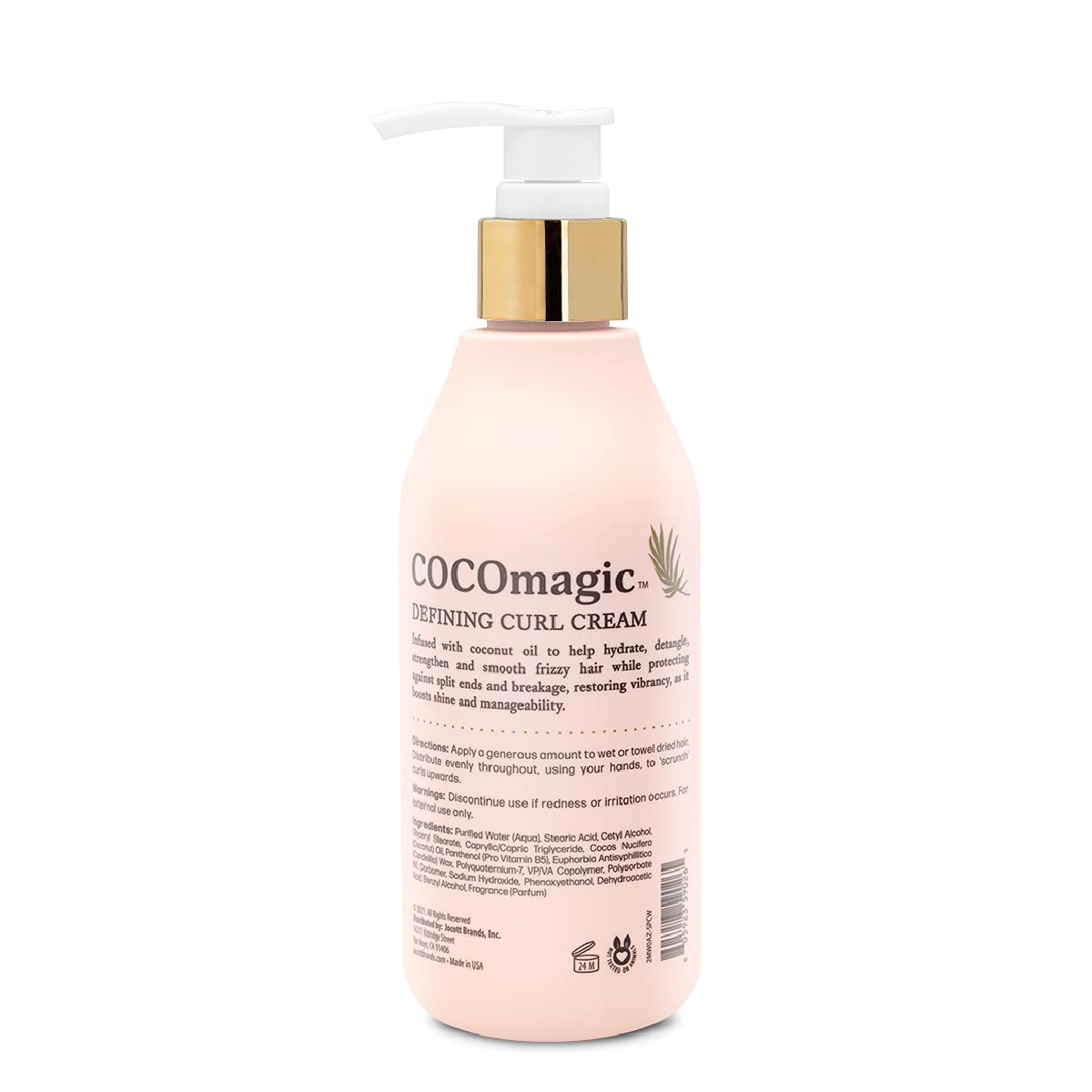 Cocomagic Defining Curl Cream | Extra Frizz Control | Protects Against Split Ends and Breakage | Paraben Free (8 oz)