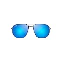 Maui Jim Men's & Women's Sharks Cove Polarized Square Sunglasses, Dove Grey/Blue Hawaii Polarized, Medium