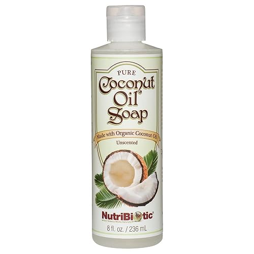 NutriBiotic - Pure Coconut Oil Soap, Unscented 8 Oz | Certified Organic, Unrefined, Biodegradable | Vegan & Made without GMOs, Gluten, Parabens or