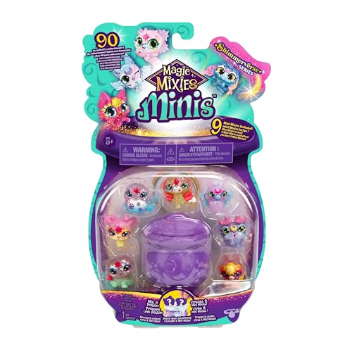 Magic Mixies Minis Magic Shimmerverse Series Collector's Pack, 9 Mini Mixies Included with Magical Fizz Cauldron Unboxing - 2 Hidden Minis