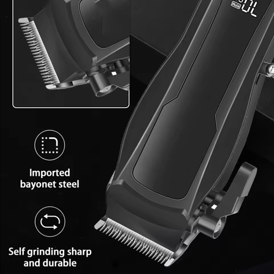 Professional Hair Clippers for Men, Cordless Barber Clippers and Trimmer Set with LCD Digital Display and 8 Limit Combs, Hair Cutting Grooming Beauty and Personal Care QDKVTNDJZ
