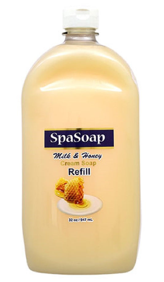 SpaSoap Milk & Honey Cream Soap Refill 32 oz / 947 ml