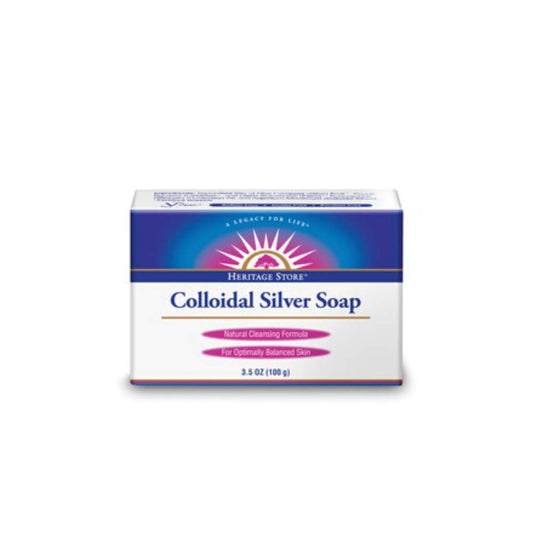 Heritage Store Colloidal Silver Soap Bar - Silver Face & Body Wash for Women & Men, Simple & Natural Care for Skin, Pure Cleanser with Rosemary Oil Beauty & Personal Care HERITAGE STORE