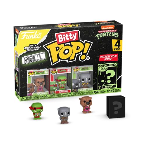 Funko Bitty POP! Teenage Mutant Ninja Turtles (TMNT) - Splinter, 4-Pack - Splinter, Raphael, Rocksteady and A Surprise Mystery Mini Figure - 0.9 Inch…