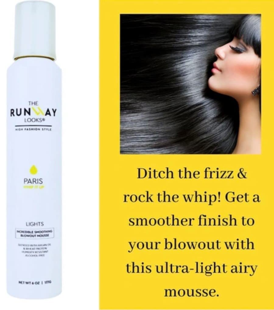 The Runway Looks Whip It Up Incredible Smoothing Blowout Mousse With Argan Oil & Wheat Proteins, Ultra Light, Frizz-Free & Hydrating, Humidity