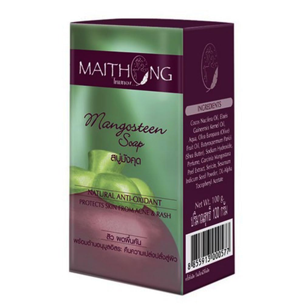 Maithong Mangosteen Natural Herbal Anti-oxidant Aha Soap Prevent Acne & Rash Reduce Acne Beauty & Personal Care Maithong