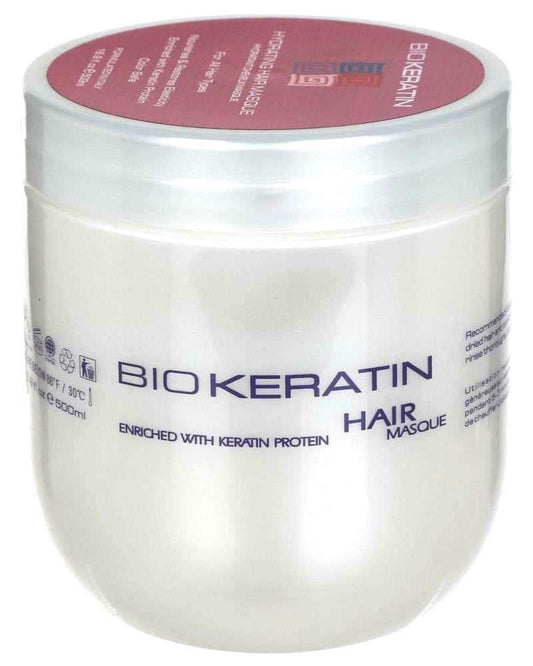 Bio Keratin - Hydrating Hair Masque 16.9 Fl.Oz (500ml). Nourishes & Restores Elasticity Hair.