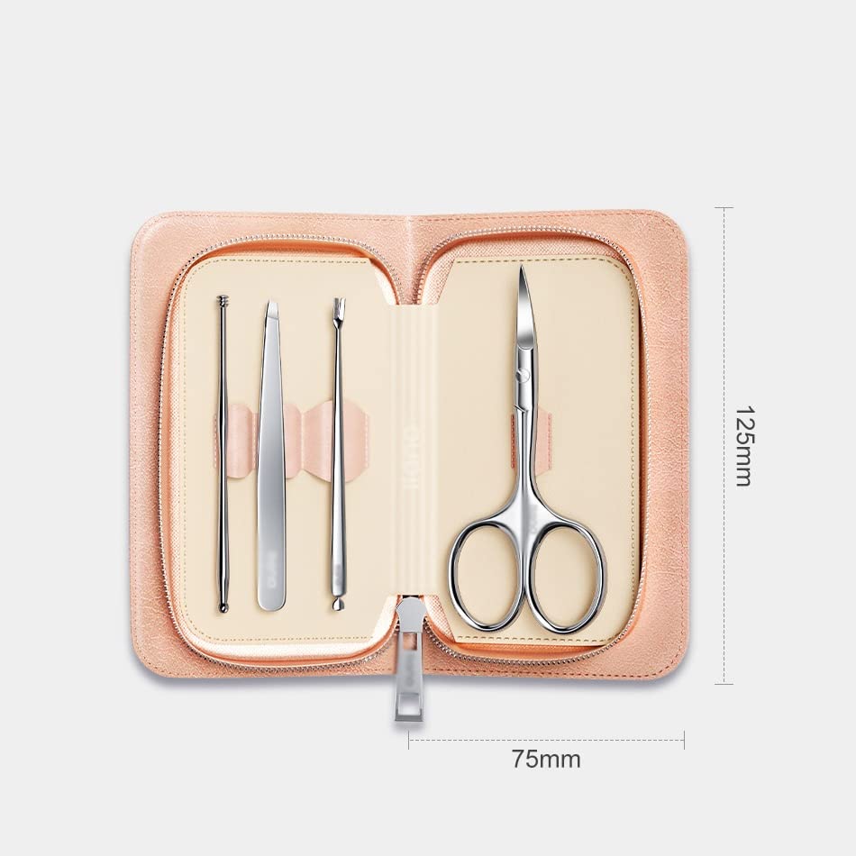 MVUYO 4 in 1 Eyebrow Trimming Tool Face Care Set Stainless Steel Makeup Dead Skin Push Manicure Tools Beauty and Personal Care MVUYO