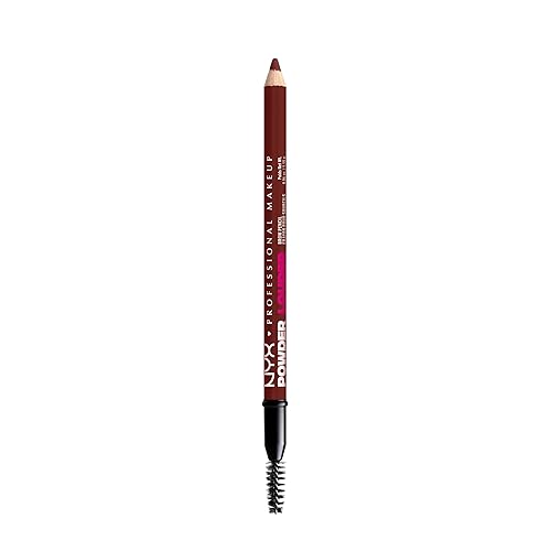 NYX PROFESSIONAL MAKEUP Powder Louder Eyebrow Pencil, Brow Pencil with Buildable Volume For Up To 12HR Wear, Vegan Formula - Black Cherry
