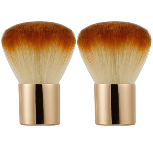 2 Pieces Kabuki Brushes Powder Brush Blush Brush Foundation Brush Bronzer Brush Face Blender Brush Mineral Blending Buffing Concealer Brush