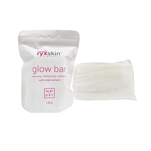 Ryxskin Glow Bar Cleansing and Moisturizing Face and Body Soap Infused with Snail Extract,135g Product Name,4.76 Ounce (Pack of 1)