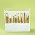 8 Holes Tweezers Holder, Acrylic Rack Storage Eyelash Extension Tools with Dust Cover Tweezer Display Stand Holder Eyelash Extension Supplies Acrylic