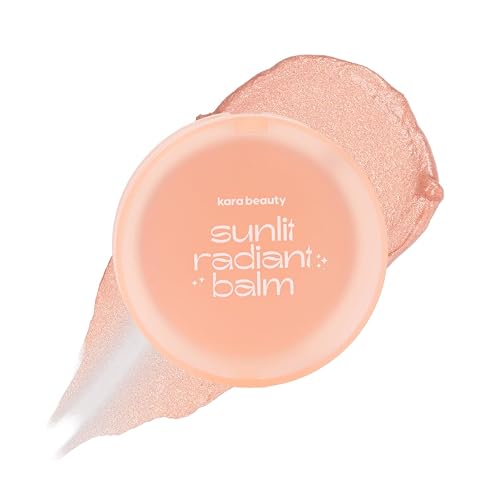 Kara Beauty Sunlit Radiance Glow Balm Highlighter and Bronzer Cream for Dewy Glow, Natural Mica Shimmer Face Blush Balm, Lightweight Formula