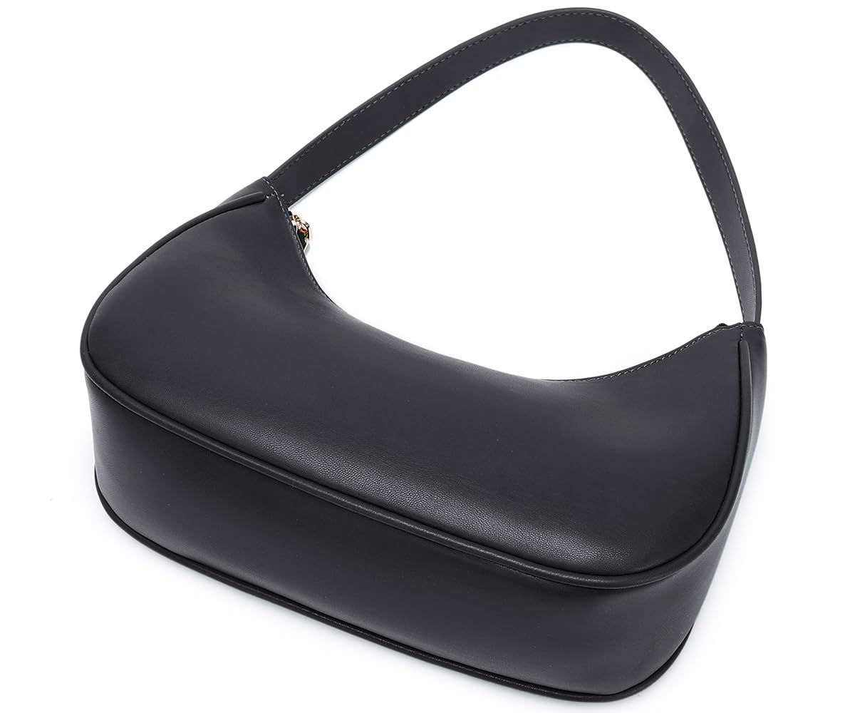 Fashion shoulder Bag for Women's Cute Hobo Tote Handbag Mini Clutch Underarm Purse for Daily Use/Work/Travel/Casual Outings (Black)