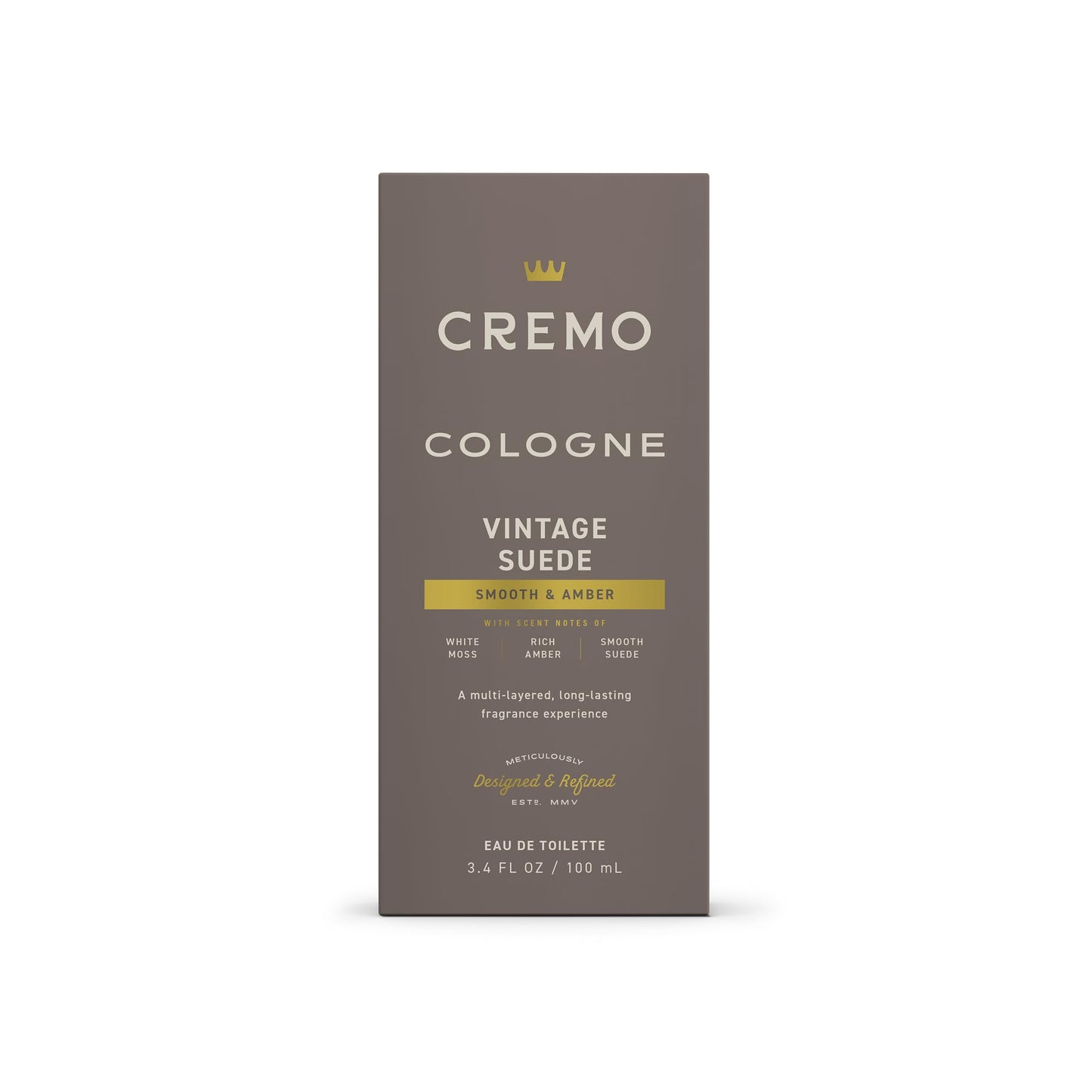 Cremo Cologne For Men - Vintage Suede Mens Cologne Spray, A Combination of White Moss, Rich Amber, and Smooth Suede, Multi-Layered Signature Men's