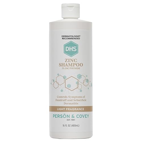 DHS Zinc Shampoo - Dandruff Shampoo - for Flaky and Dry Scalp with 2% Zinc Pyrithione, 16 oz