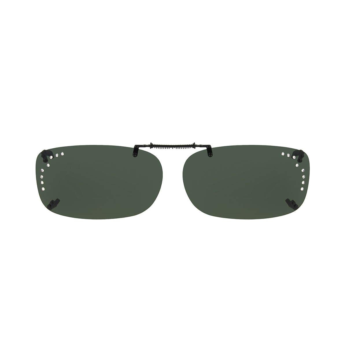 Solar shield polarized Clipons 52 RecA Rimless Gray w. Rhinestone