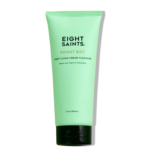 Eight Saints Bright Side Cream Facial Cleanser, Moisturizing Non-Foaming Daily Face Wash, Natural and Organic, Gentle and Effective Facial Cleanser