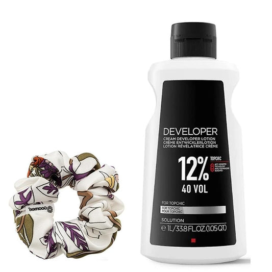 Topchic Developer 12% / 30 Volume Topchic Hair Color Developer 33.8 Ounce and Goomee Scrunchie (Bundle) Beauty & Personal Care M Hair Designs
