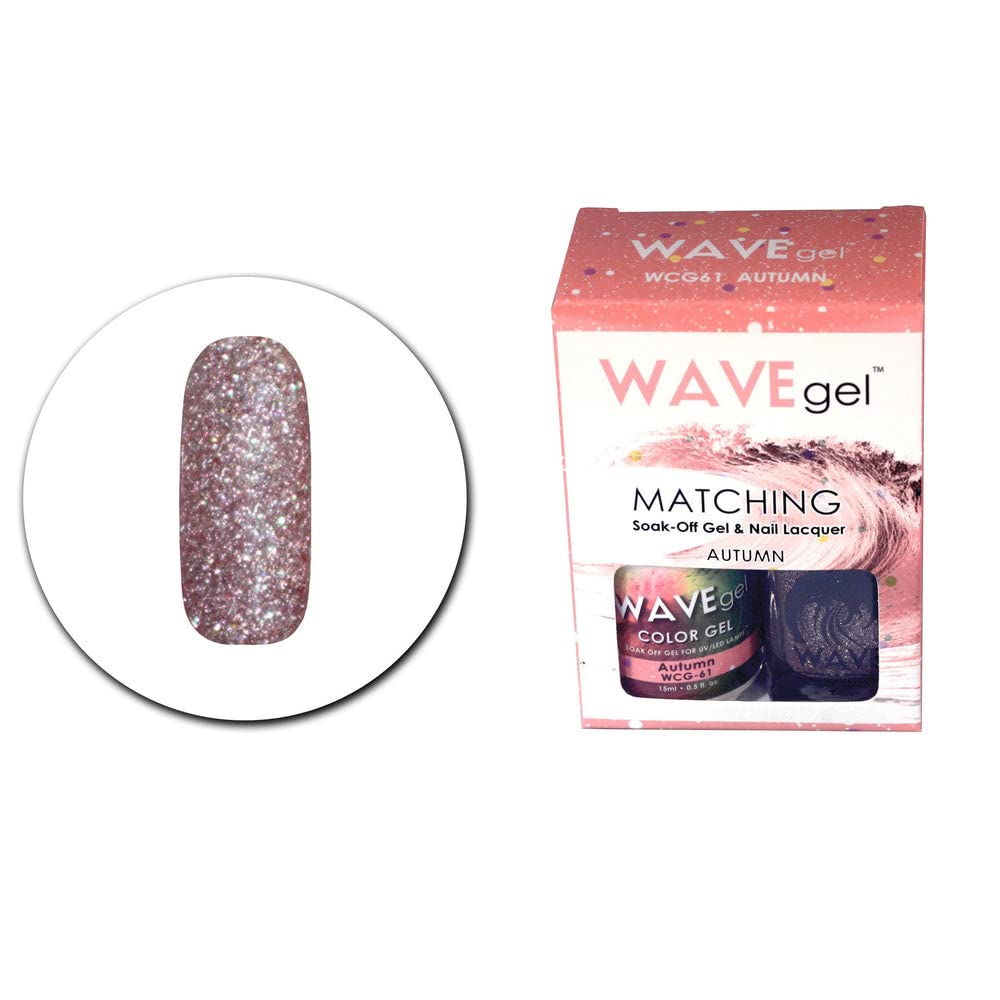 WAVEGEL Soak-0ff Gel & Nail Lacquer Matching Duo Set - Autumn - WCG61-61 I 0.5 Oz Beauty & Personal Care WAVE gel