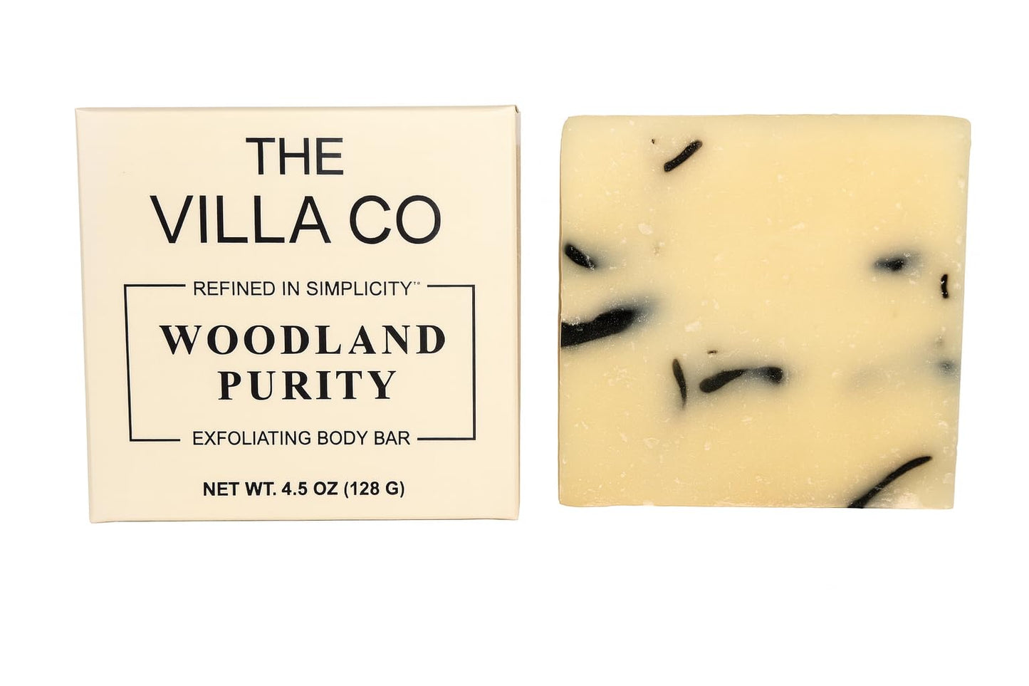 The Villa Co - Woodland Purity | 4.5oz Exfoliating Body Bar for Men | Artisan Made in USA | Natural Ingredients | Activated Charcoal Beauty & Personal Care The Villa Co