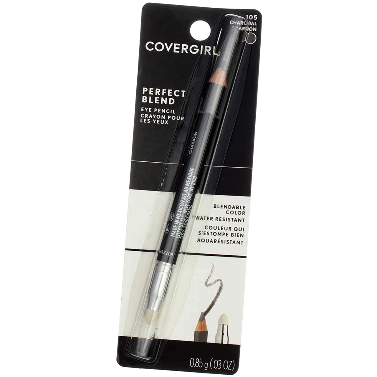 COVERGIRL Perfect Blend Eye Pencil, Charcoal [105], 0.03 oz