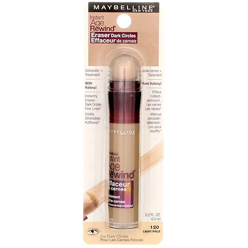 Maybelline Instant Age Rewind Eraser Dark Circles Treatment Concealer, Light 0.2 oz (Pack of 2)