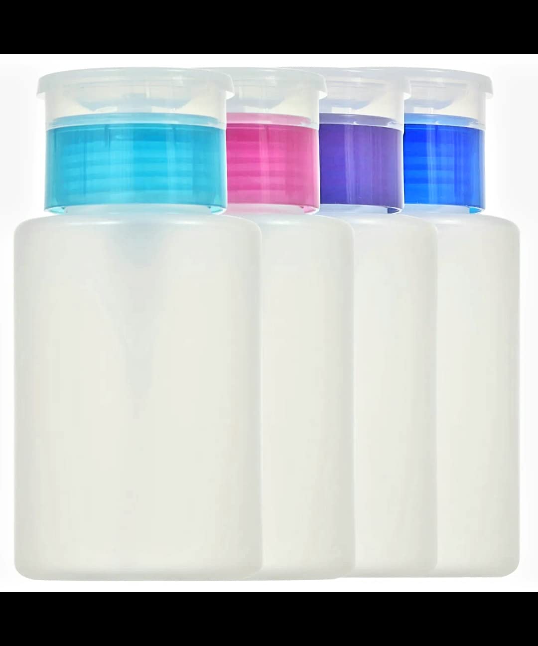 KGUH Push Down Pump Dispenser Bottle Nail Polish Makeup Remover Empty Cosmetic Container Plastic - 4pcs 70 ml Purple Blue Green Pink Beauty & Personal Care Greenbrier International