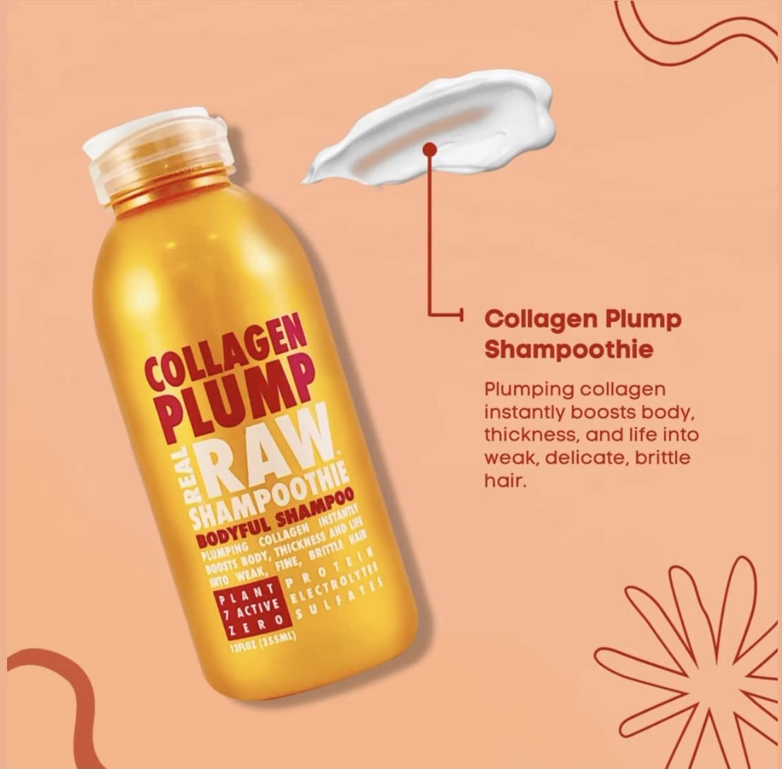 Real Raw Collagen Shampoo & Conditioner set - Strengthen & Repair - No Water 100% Pure Aloe Juice & Coconut Water - Sulfate & Paraben Free