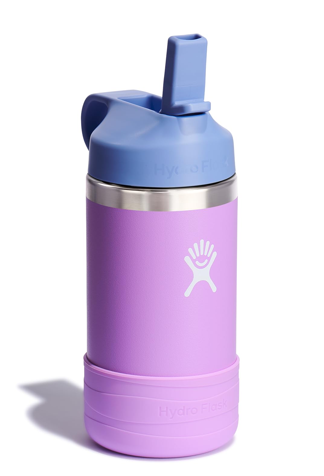 Hydro Flask Kids Water Bottle for School - Stainless Steel and Insulated with Straw Cap - 12 Oz in Anemone Purple