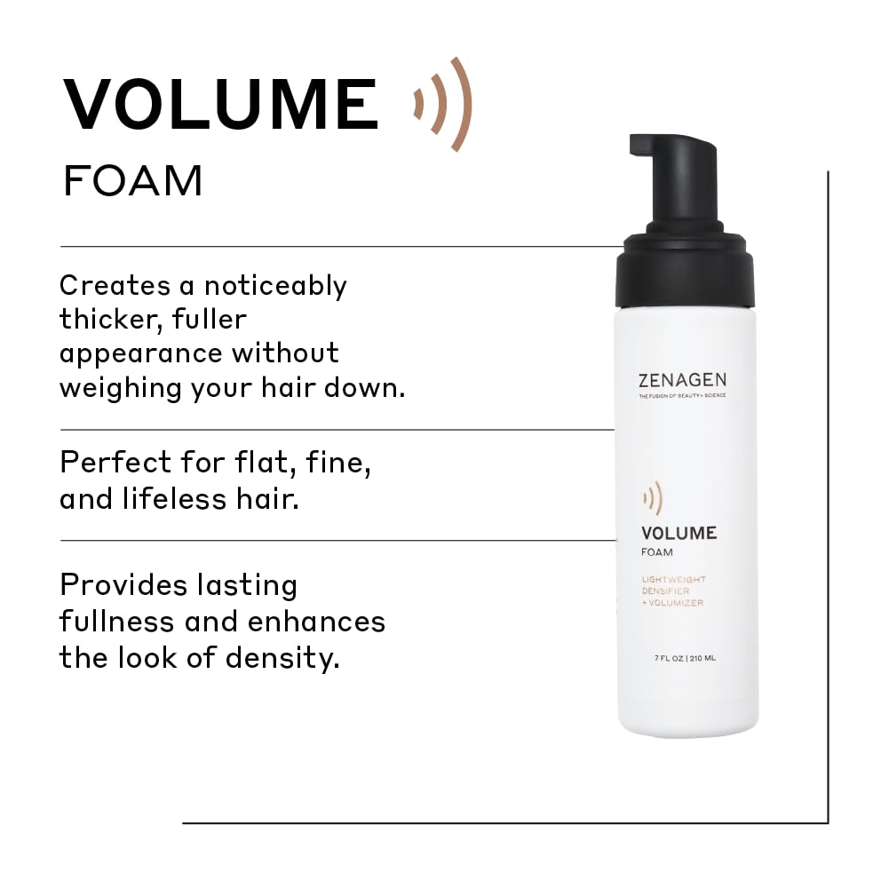 ZENAGEN Volume Foam | Lightweight Densifier + Volumizer, Boosts Hair Volume & Thickness, Provides Lightweight Hold, Nourishes & Strengthens Hair