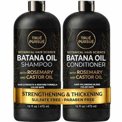 Batana Oil Shampoo and Conditioner Set for Men & Women with Rosemary & Castor Oil - Hair Growth Shampoo & Sulfate-Free Hair Strengthening for Dry