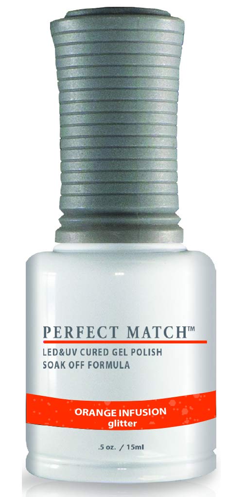 LeChat - Perfect Match Gel Polish - Orange Infusion - Glowing Orange with Pink and Yellow Glitter - (0.5 Ounce) - Easy Application - Soak Off Formula Beauty & Personal Care LECHAT