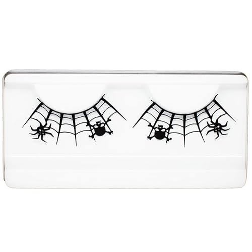 EMILYSTORES Dark-Skull Spider Web Eyelashes For Halloween Decals Costume Witch Ghost Dracula Vampire Masquerade Lashes 1 Pair