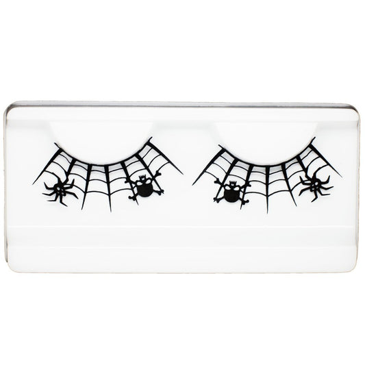 EMILYSTORES Dark-Skull Spider Web Eyelashes For Halloween Decals Costume Witch Ghost Dracula Vampire Masquerade Lashes 1 Pair