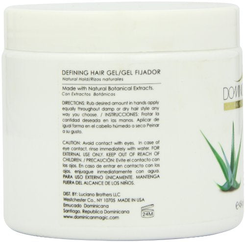 Dominican Magic Hair Styling Gel - Strong Hold & Frizz Control - Aloe Vera - Enriched with Natural Extracts for Shine & Moisture - All Hair Types - No