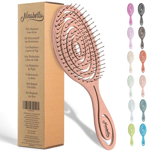 Ninabella Detangling Hair Brush for Women & Men - Does not Pull - Straightening Brushes for Straight & Curly Hair - Unique Spiral Hairbrush - Rose Beauty and Personal Care Ninabella Default Title