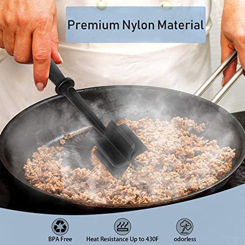 5-Blade Meat Chopper – Heat-Resistant Nylon Masher for Ground Beef, Turkey, Hamburger & More, Non-Scratch Kitchen Utensil