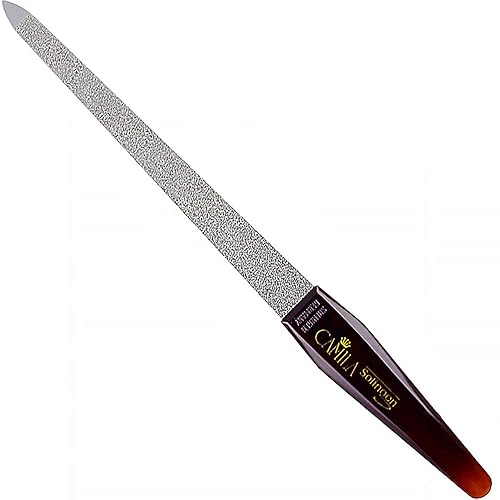 Camila Solingen CS18 Sapphire Metal Nail File for Natural Nails Fingernail and Toenail Care, 7" Double Sided Coarse and Fine for Manicure and Pedicure