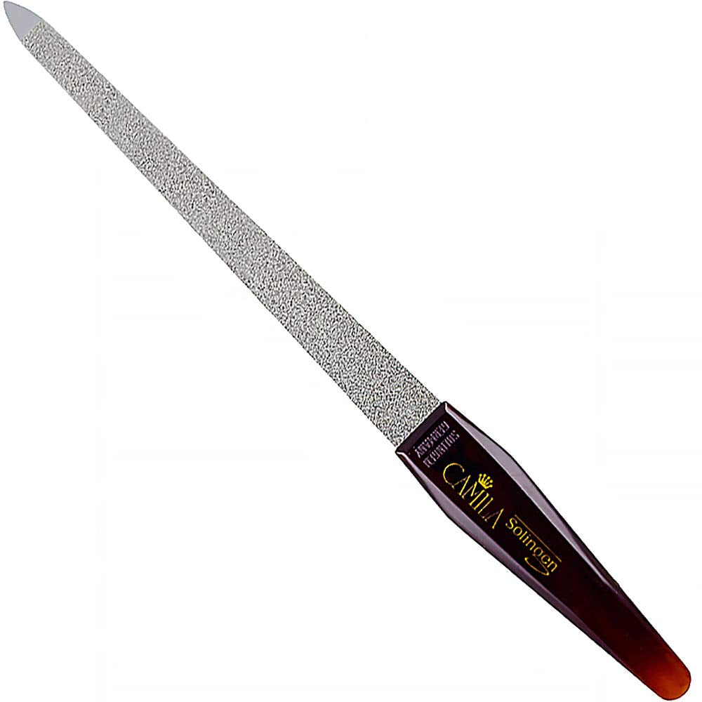 Camila Solingen CS19 Sapphire Metal Nail File for Natural Nails Fingernail and Toenail Care, 8" Double Sided Coarse and Fine for Manicure and Pedicure