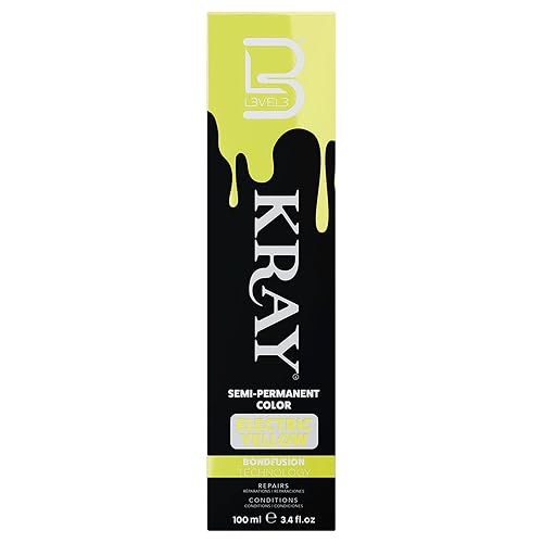 L3 - Level 3 Electric Semi Permanent Hair Color - Vibrant Long Lasting Shine - Argan Oil Protection - 100 ml - Electric Yellow