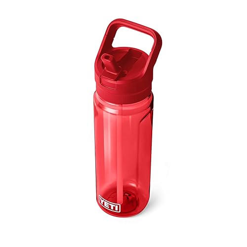 YETI Yonder 750 ml/25 oz Water Bottle with Yonder Straw Cap, Rescue Red