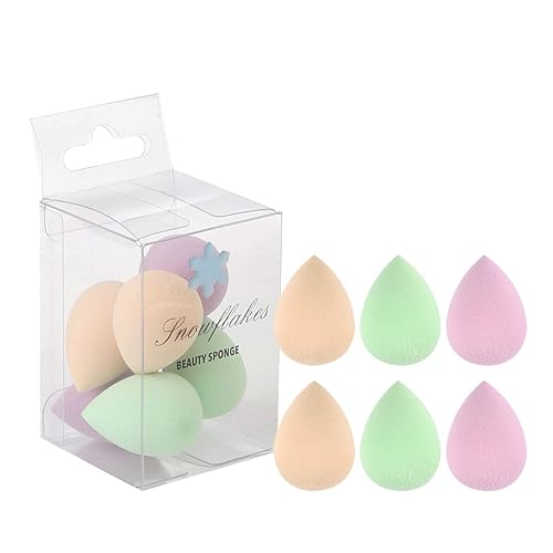Snowflakes Mini Beauty Makeup Sponge Blender for Detailed Application Around the Eyes and Other Areas, 6 pcs, Latex Free, Small Makeup Sponges Under