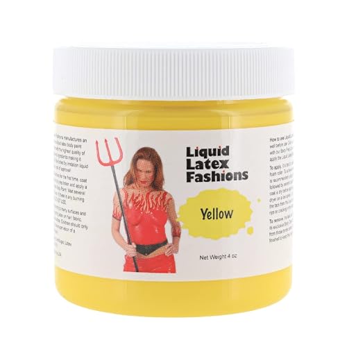 Liquid Latex Fashions Ammonia Free Liquid Latex for Adults and Kids, Face and Body Latex Paint, Ideal for Parties and Cosplay, Super Flexible, Yellow