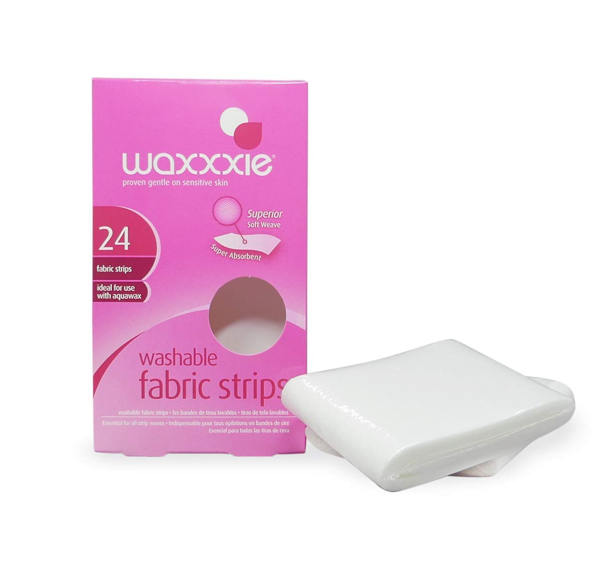 Waxxxie Washable Fabric Wax Strips 24pk for use with Wax Cartridge and Strip Wax for an Unbeatable at Home Salon Experience