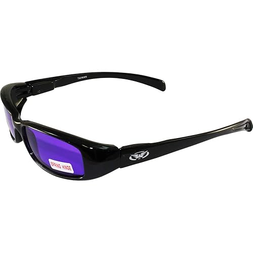 Global Vision New Attitude - Stylish Sunglasses - Purple Lenses Black Frame