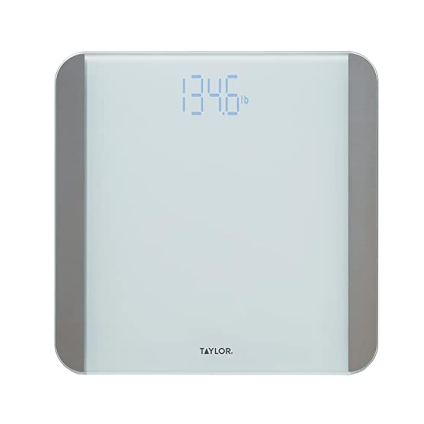 Taylor Glass Digital Bathroom Scale for Body Weight with Motion and Light Sensors, Bright LED Display, 440 lbs, White
