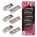 Dofash Double Grips 4.5CM/1.77 Inch Small Hair Clips Hair Barrettes Snap Clips Metal Accessories For Woman-6 Count (Brown)