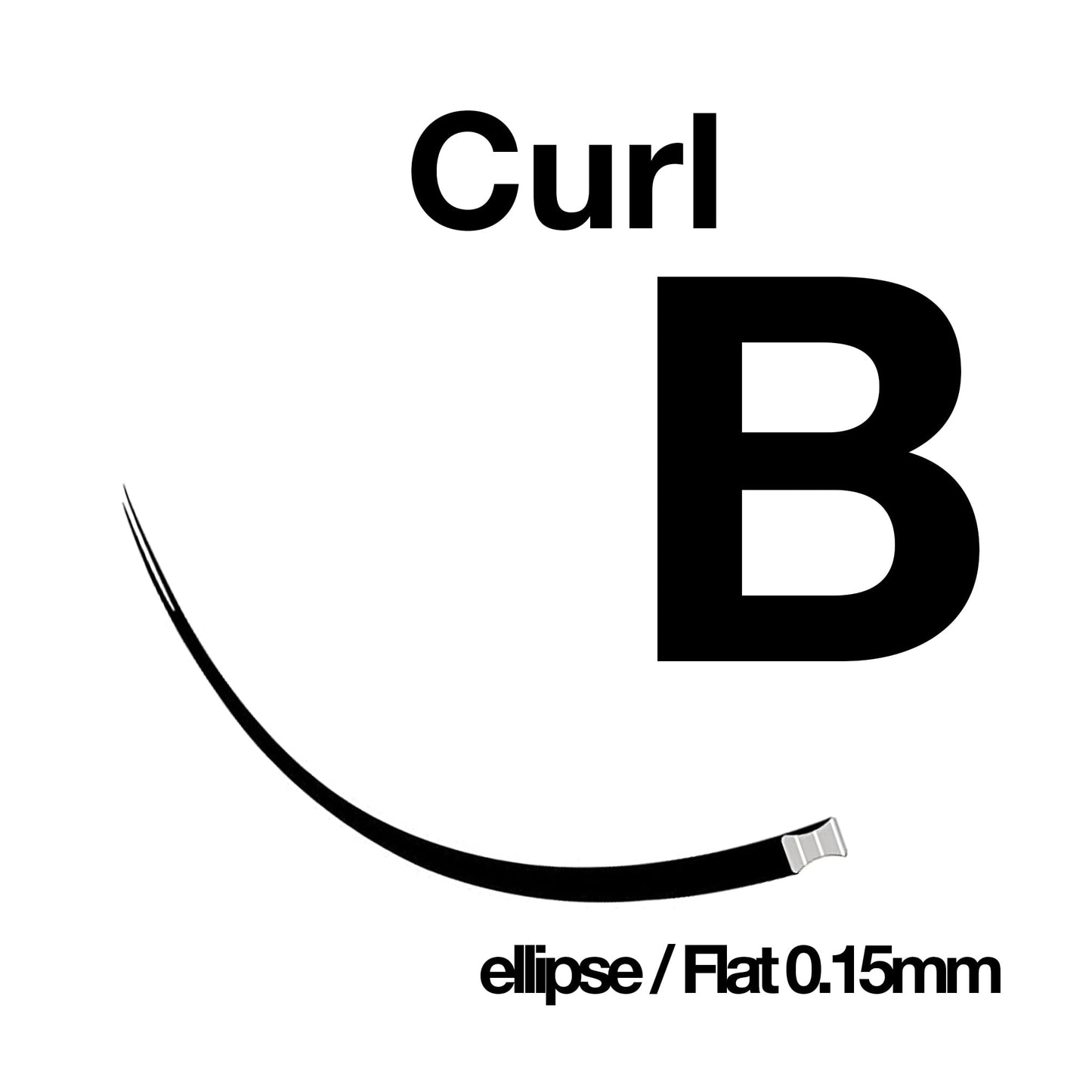 Ellipse Lash 0.15mm Thickness B Curl 8mm Length Flat-Shaped Volume Individual Flat Eye Lashes for Eyelash ExtensionsFake(Ellipse,Flat 0.15,B,8mm)
