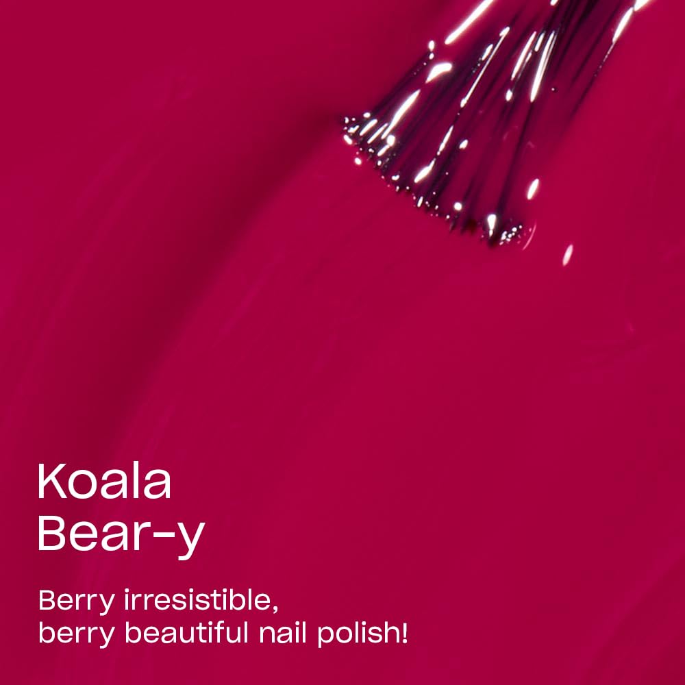 OPI Nail Lacquer Koala Bear-y | Opaque Bright Pink Crème Chip Resistant Nail Polish | Vegan, Fast Drying, Streak Free